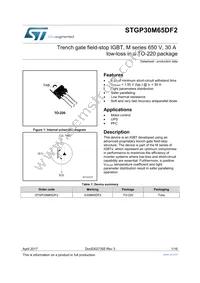 STGP30M65DF2 Datasheet Cover