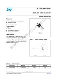 STGP35HF60W Datasheet Cover