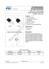 STGW20H60DF Datasheet Cover