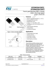 STGW25H120F2 Datasheet Cover