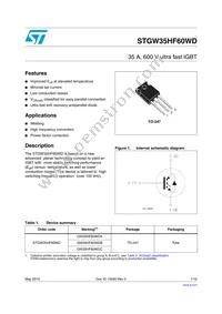 STGW35HF60WD Datasheet Cover