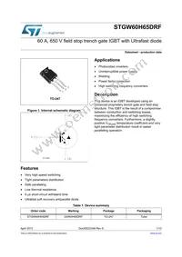 STGW60H65DRF Datasheet Cover