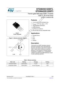 STGWA25S120DF3 Datasheet Cover