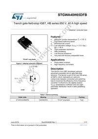 STGWA40H65DFB Datasheet Cover