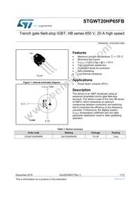 STGWT20HP65FB Datasheet Cover