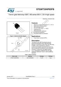 STGWT30HP65FB Datasheet Cover