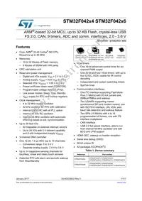 STM32F042C6U7 Datasheet Cover