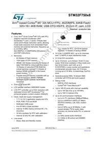 STM32F750V8T6 Datasheet Cover