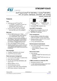 STM32MP153AAA3 Datasheet Cover