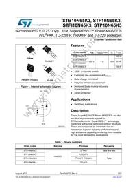 STP10N65K3 Datasheet Cover