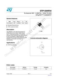 STP120NF04 Datasheet Cover