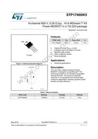 STP17N80K5 Datasheet Cover