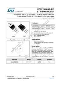 STP27N60M2-EP Datasheet Cover