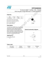 STP30NM30N Datasheet Cover