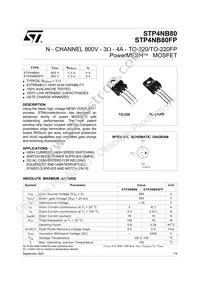 STP4NB80 Datasheet Cover
