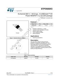 STP5N80K5 Datasheet Cover