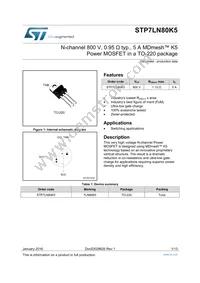 STP7LN80K5 Datasheet Cover