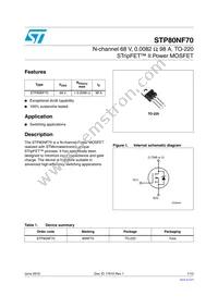 STP80NF70 Datasheet Cover