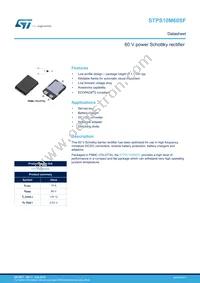 STPS10M60SF Datasheet Cover