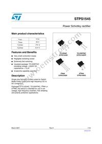 STPS1545G Datasheet Cover