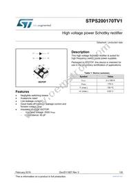 STPS200170TV1 Datasheet Cover