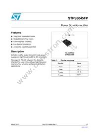 STPS3045FP Datasheet Cover