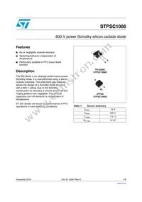 STPSC1006G-TR Datasheet Cover