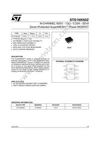 STS1NK60Z Datasheet Cover