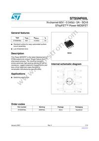 STS5NF60L Datasheet Cover