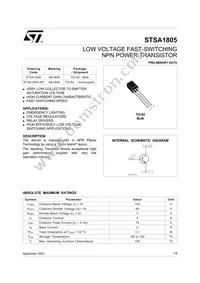 STSA1805 Datasheet Cover