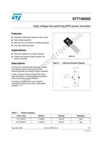 STT13005D-K Datasheet Cover