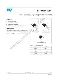 STTH10LCD06CG-TR Datasheet Cover