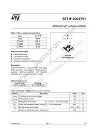 STTH12004TV1 Datasheet Cover