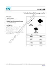 STTH1L06 Datasheet Cover