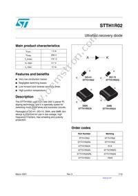 STTH1R02 Datasheet Cover