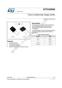 STTH30R06P Datasheet Cover