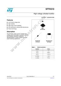 STTH310 Datasheet Cover