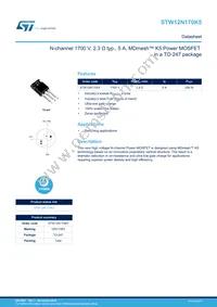 STW12N170K5 Datasheet Cover