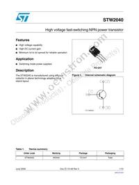 STW2040 Datasheet Cover