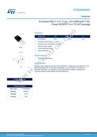 STW20N90K5 Datasheet Cover