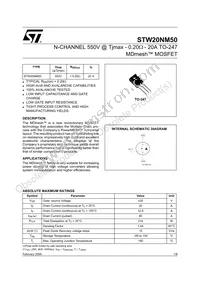 STW20NM50 Datasheet Cover