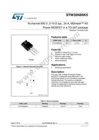 STW30N80K5 Datasheet Cover