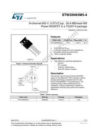 STW38N65M5-4 Datasheet Cover