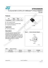 STW43NM50N Datasheet Cover