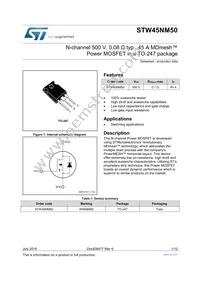 STW45NM50 Datasheet Cover
