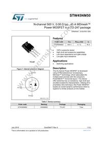 STW45NM50 Cover