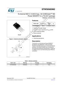 STW56N60M2 Datasheet Cover