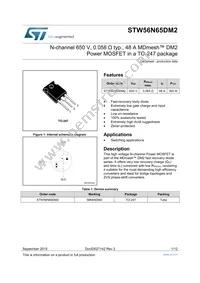 STW56N65DM2 Datasheet Cover