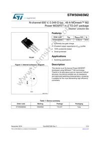 STW56N65M2 Datasheet Cover