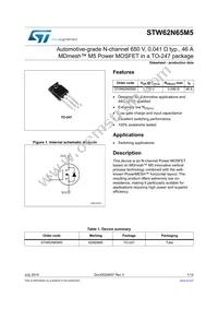 STW62N65M5 Datasheet Cover